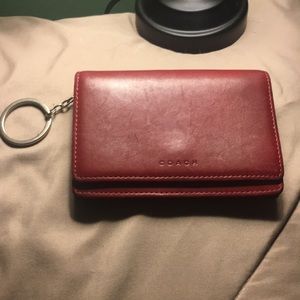 Coach red leather wallet